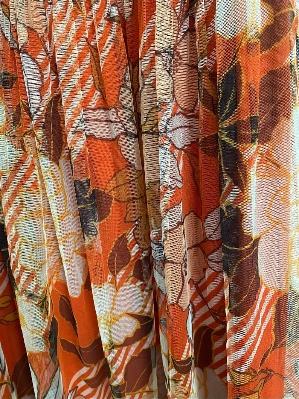 Candalite Petite FLORAL Halter Maxi Dress in Rust Orange, Yellow & Brown Sz LP - Picture 4 of 15